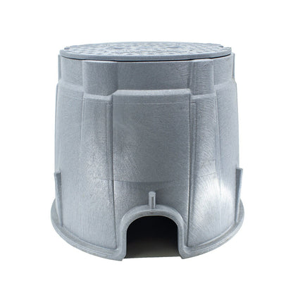 NDS Pro-Spec Electric Box CVR Gray Box/Gray Cover 10 in. Round with Bolt