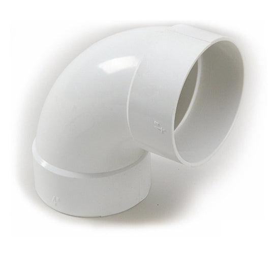 NDS PVC S&D Long Turn 90 Deg. Elbow HUB x HUB White 3 in.