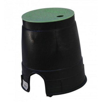 NDS Residential Valve Box Round 6 in. Black Box/Green Lid Overlapping ICV