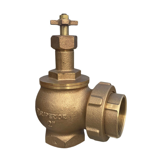 SUPERIOR 2 in. ANGLE VALVE;BRASS W/ UNION