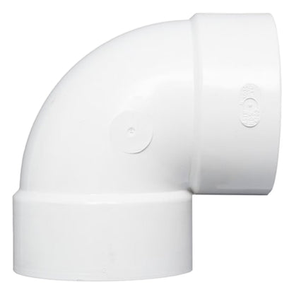 4P02  -NDS PVC S&D 90 Deg. Elbow HUB x HUB White 4 in.
