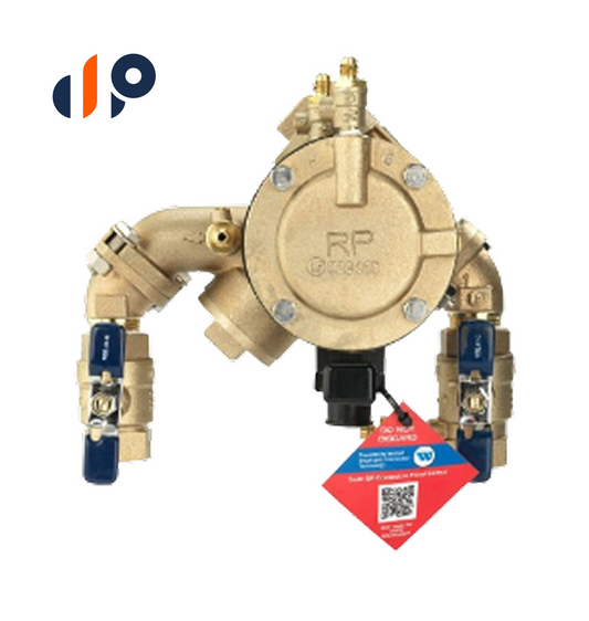 F825DYA  FEBCO 825YA Angle Pattern Reduced Pressure Zone Assembly w/ Ball Valves 3/4 in. Bronze w/ Flood Sensing Capability (Sensing Upgrade Kit Sold Separately) | F825DYA