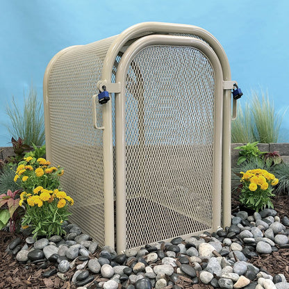 GuardShack 2 Pc clamshell Powdercoated Enclosure (16"W x 37"H x 39½"L) - Green/Tan