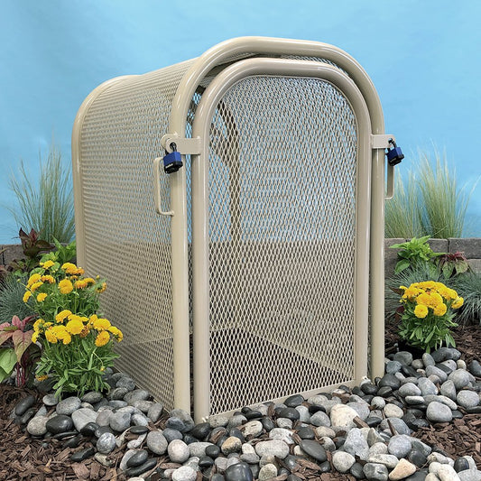 GuardShack 2 Pc clamshell Powdercoated Enclosure (16"W x 48"H x 39½"L) - Green/Tan