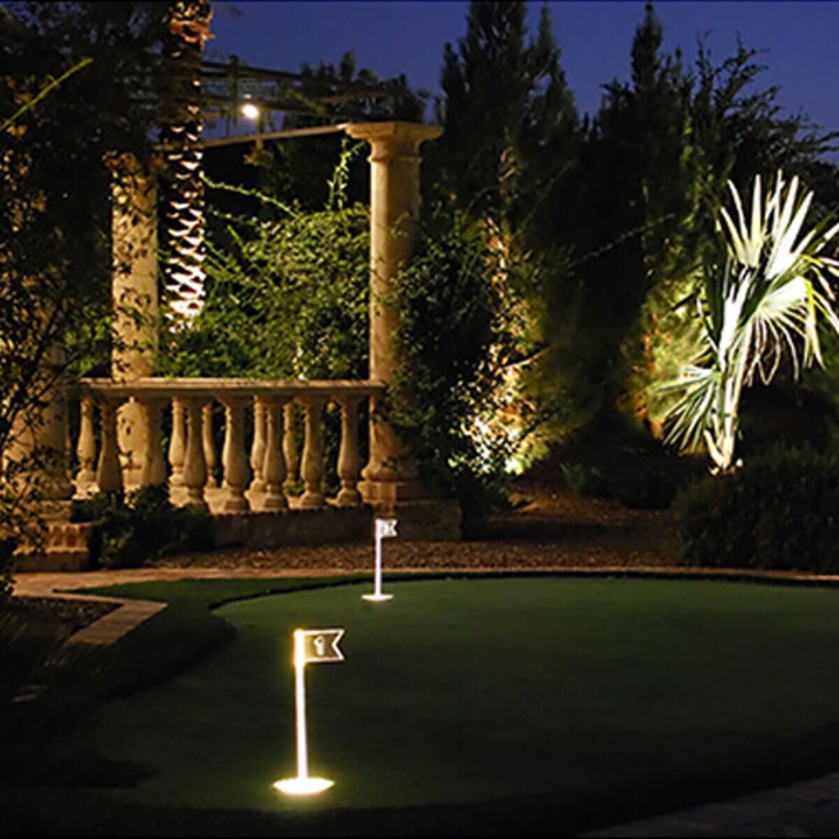 3W LED  PGL-05-LED3  MR16 3 Degree FL, Brass PUTT CUP LIGHT, 25 ft. 16/2, CLEAR