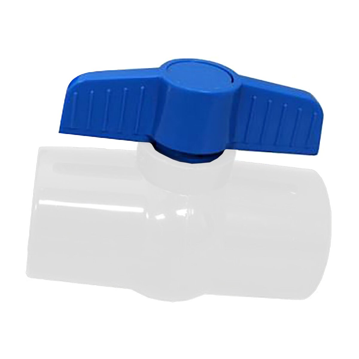 Lasco Colonial 491 Commercial Compact Ball Valve PVC White 1-1/4 in. Socket with Blue Handle