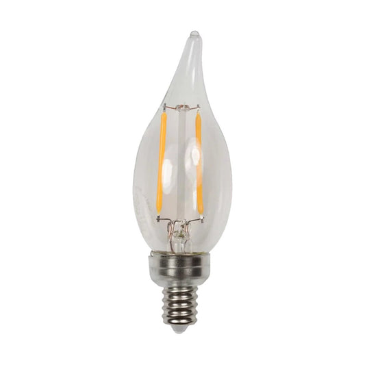 Brilliance LED Candelabra Flame Clear Bulb 120V 3.5W 2700K Filament Design 1-1/4 in. x 3-3/4 in.