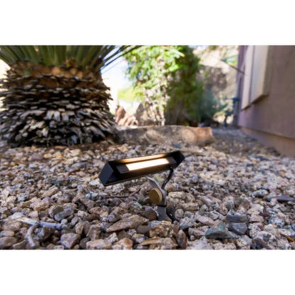 Brilliance-TEE-WALL-3000-BR- Wall Washer T Ground Spike w/ Copper Light Bar Shield & Integrated 3000K Light Bar