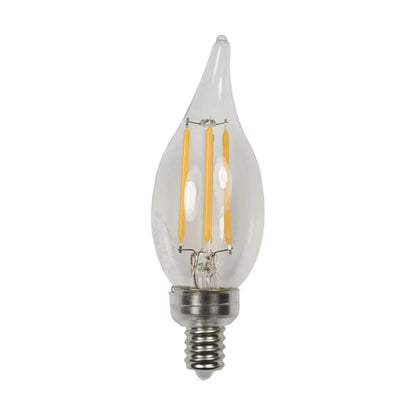CAN-FIL-F-3000-C-120  Brilliance LED Candelabra Filament EDGE Flame 110-130 VAC Clear