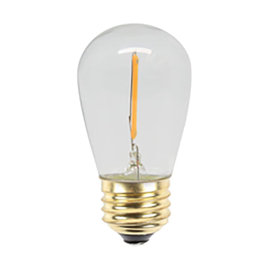 Prime Patio S14 Classic Series LED Bulb Warm White 12V Dimmable - 1W, 2700K, Clear Plastic Housing, 3-1/4 in. Height