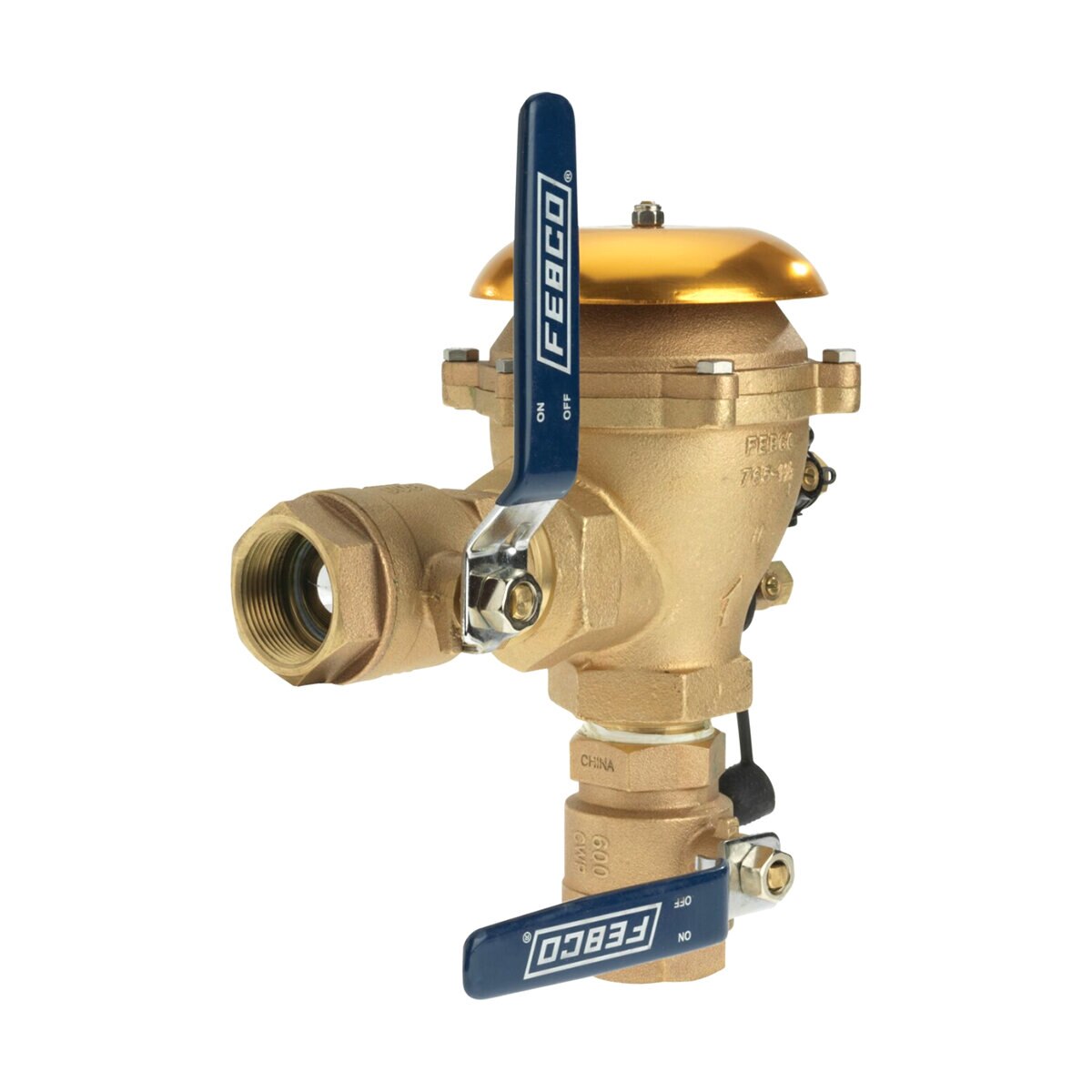 FEBCO 765 Pressure Vacuum Breaker w/ Ball Valves 1-1/2 in. Bronze w/ Freeze Sensing Capability (Sensing Upgrade Kit Sold Separately) | T765GBV