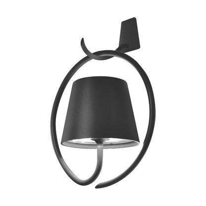 Zafferano LD0689N4 Polinda Pro Wall Lamp w/ Mounting Hook - Dark Gray