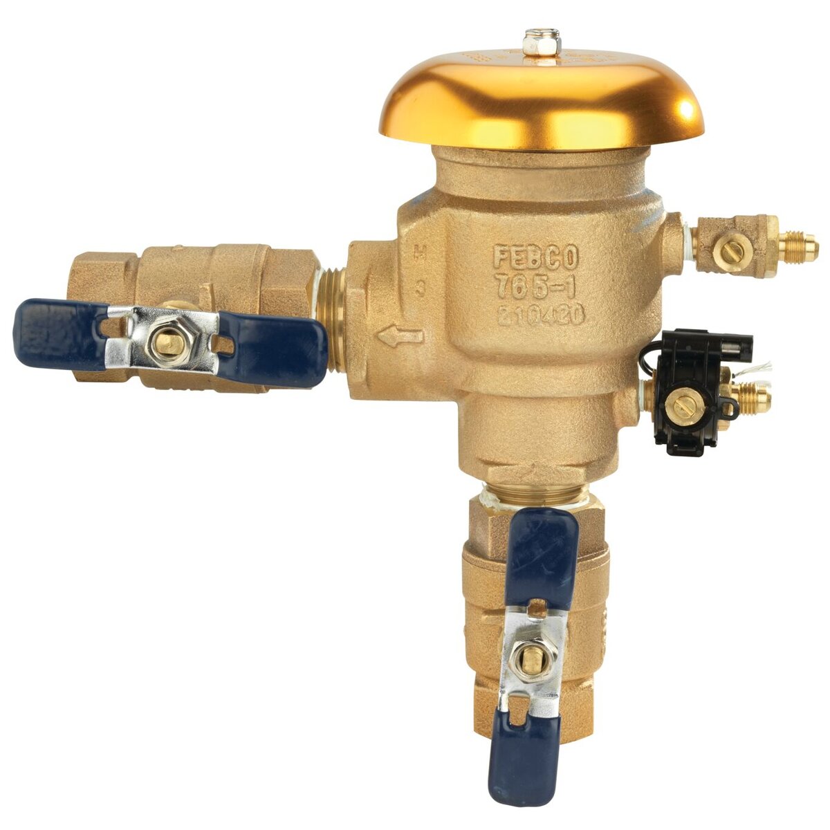 FEBCO 765 Pressure Vacuum Breaker w/ Ball Valves 1 in. Bronze w/ Freeze Sensing Capability (Sensing Upgrade Kit Sold Separately) | T765EBV