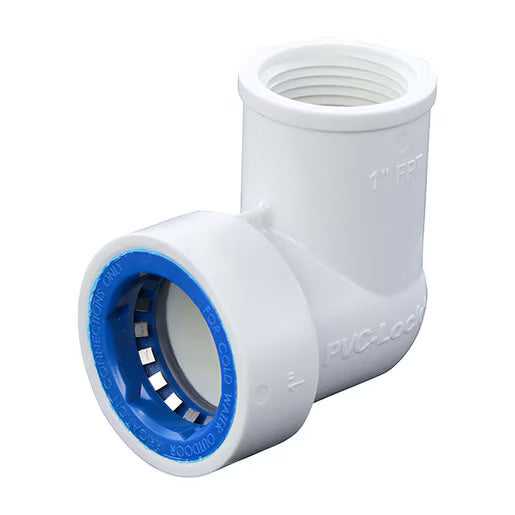 Hydro-Rain Push-Fit Elbow 1 in. PVC Lock x 1 Fpt