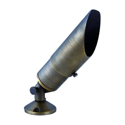 Elegant Lighting  C049  Elitco Bullet Shroud Adjustable Light Antique Brass Finish, MR16 Socket, 12V 50W, Ground Mount, 8 in. Height