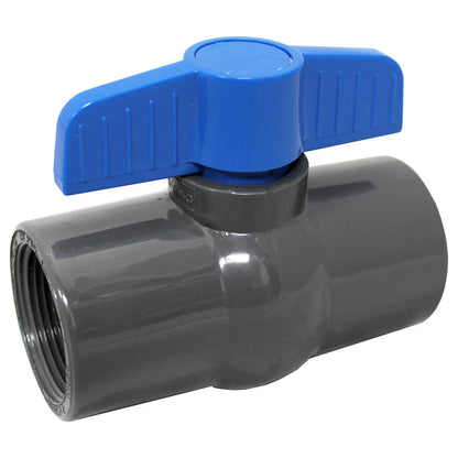 Lasco Colonial 491 Commercial Ball Valve PVC Gray 1-1/2 in. Socket with EPDM O-Ring and Blue Handle