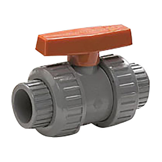 Lasco Colonial True Union Standard Port Ball Valve PVC Gray 1 in. Socket x FIPT with EPDM O-Ring