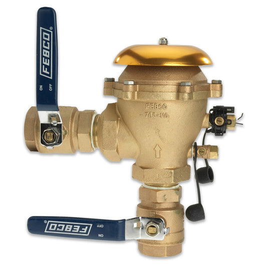 FEBCO 765 Pressure Vacuum Breaker w/ Ball Valves 1-1/4 in. Bronze w/ Freeze Sensing Capability (Sensing Upgrade Kit Sold Separately) | T765FBV