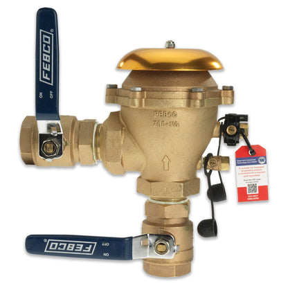 FEBCO 765 Pressure Vacuum Breaker w/ Ball Valves 1-1/4 in. Bronze w/ Freeze Sensing Capability (Sensing Upgrade Kit Sold Separately) | T765FBV